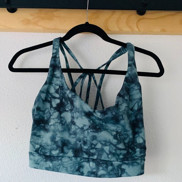EUC Athleta Solace Strappy Sports Bra Marble Tie Dye, Size 1X - Picture 2 of 3